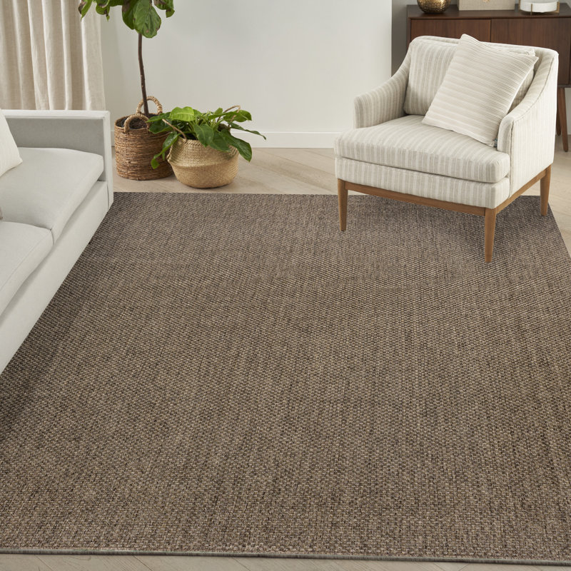 Tapis d'intérieur / extérieur uni Tulum, Rectangle 9 pi x 12 pi, Brun