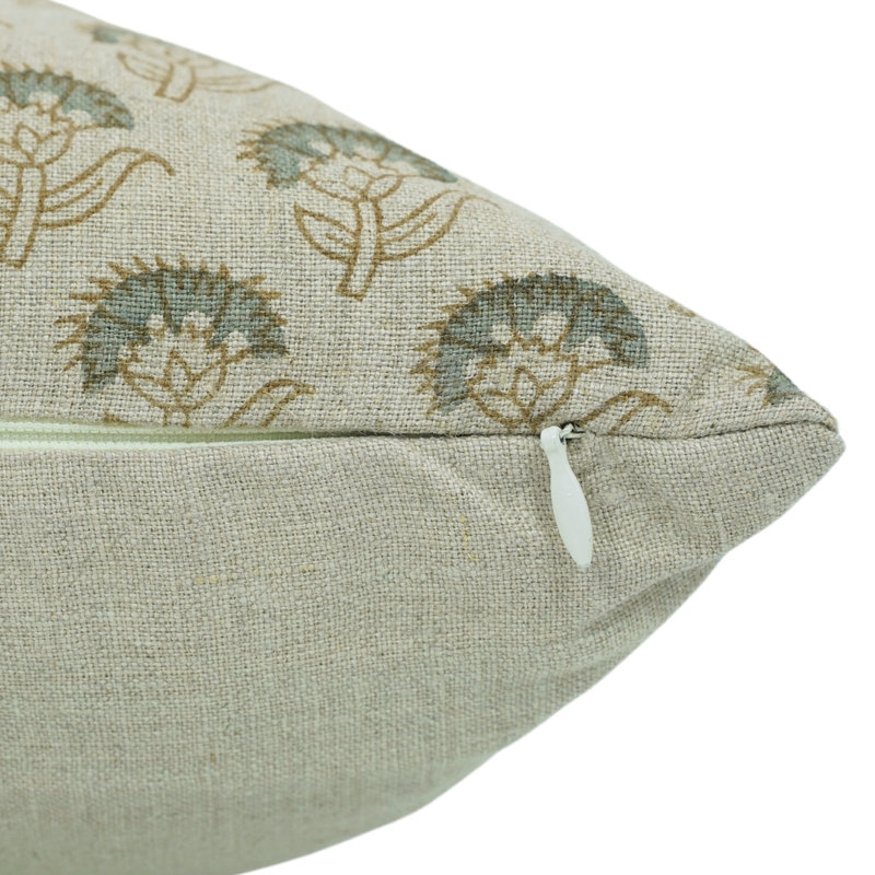 Housse de coussin en coton imprimé à la main, housse de canapé boho, housse de coussin à motif floral indien, housse de coussin à motif artisanal (fleur de Juju). 