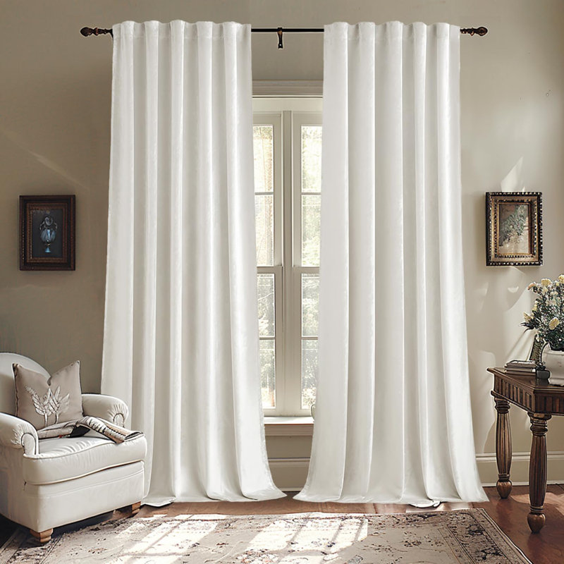 Rideau 100% velours occultant Luxury, L 52 po x L 63 po, Blanc