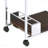 Chrome And Brown Serving Cart With Stemware Shelf