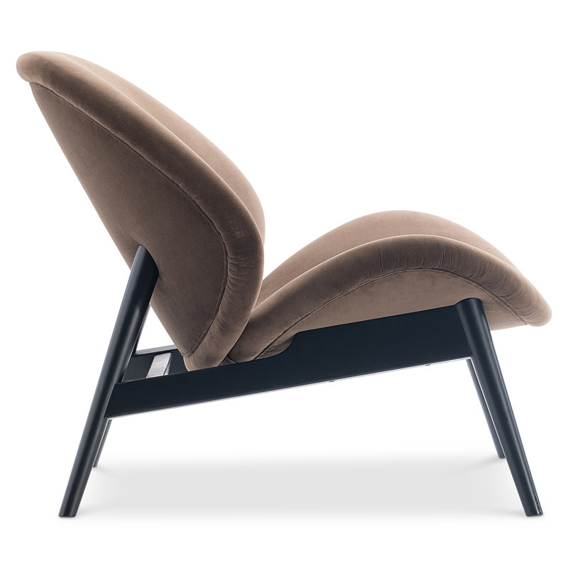 Jett Armless Chair, Brown Velvet