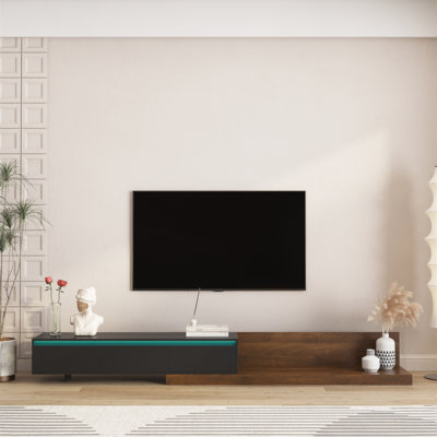 Meuble télé moderne avec lumières DEL, meuble télé en bois avec meuble télé, meuble télé avec rangement pour le salon et la chambre à coucher