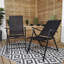Outdoor 4 Person Round Glass Top Garden Dining Table Chairs With Banana Parasol And Base-277671027