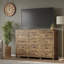 Commode 12 tiroirs 59 po avec poignées en métal, commode moderne pour chambre à coucher et salon-1337079371