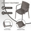 Fauteuil PP empilable Summer-4Pcs gris chaud avec table pliante moderne pour une utilisation intérieure / extérieure - ergonomique et peu encombrante-556048725
