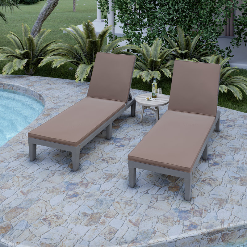 Siège inclinable à lattes inclinable de 75 po Highfill, gris, Beige