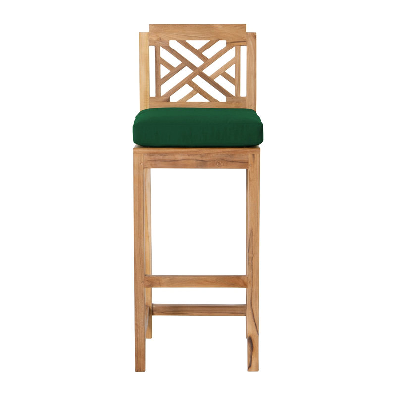 Monterey Teak Bar Set with Stools, Forest Green