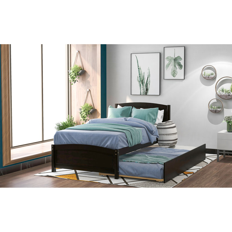 Lit plateforme simple avec lit gigogne, teinte - Bois massif pour un lit gigogne confortable et pratique dans une bonne nuit de sommeil