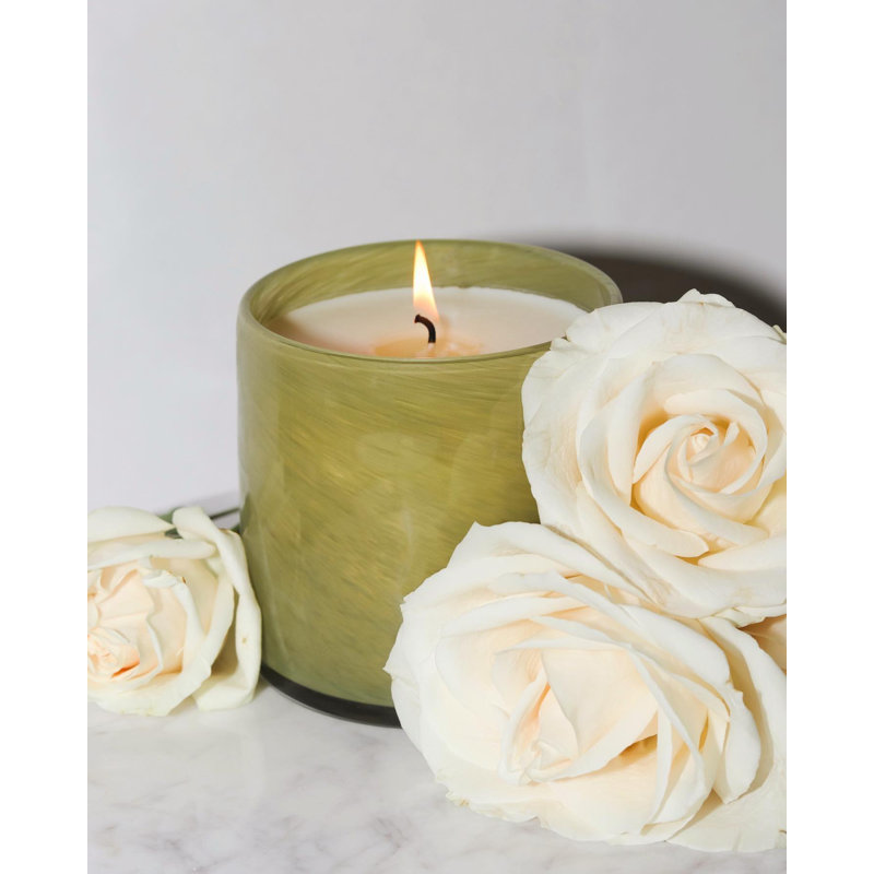Sage and Walnut Scented Soy Candle in Green Glass