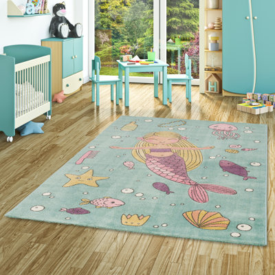 Croyd Green/Cream/Pink Rug