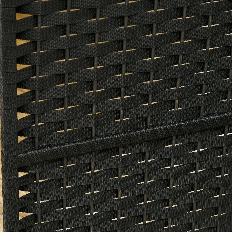 Cloison de séparation pliante à 6 panneaux de 1,70 m de haut. Noire, idéale pour une chambre ou un bureau. Cloison autoportante avec fermeture magnétique tissée à la main et partie supérieure arquée. Convient également pour une chambre ou un bureau. Effet de mur.