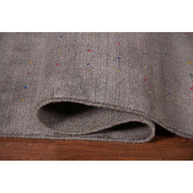 Zone tribale grise de style Gabbeh oriental 9 x 12