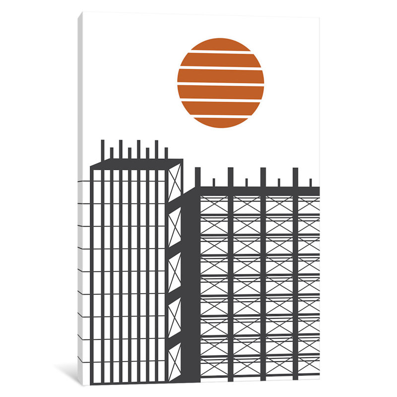«City in Construction», impression sur toile tendue, H 12 po x l 8 po x P 0,75 po