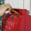 HOMCOM Christmas Post Box Freestanding Letters for Santa Mailbox Red