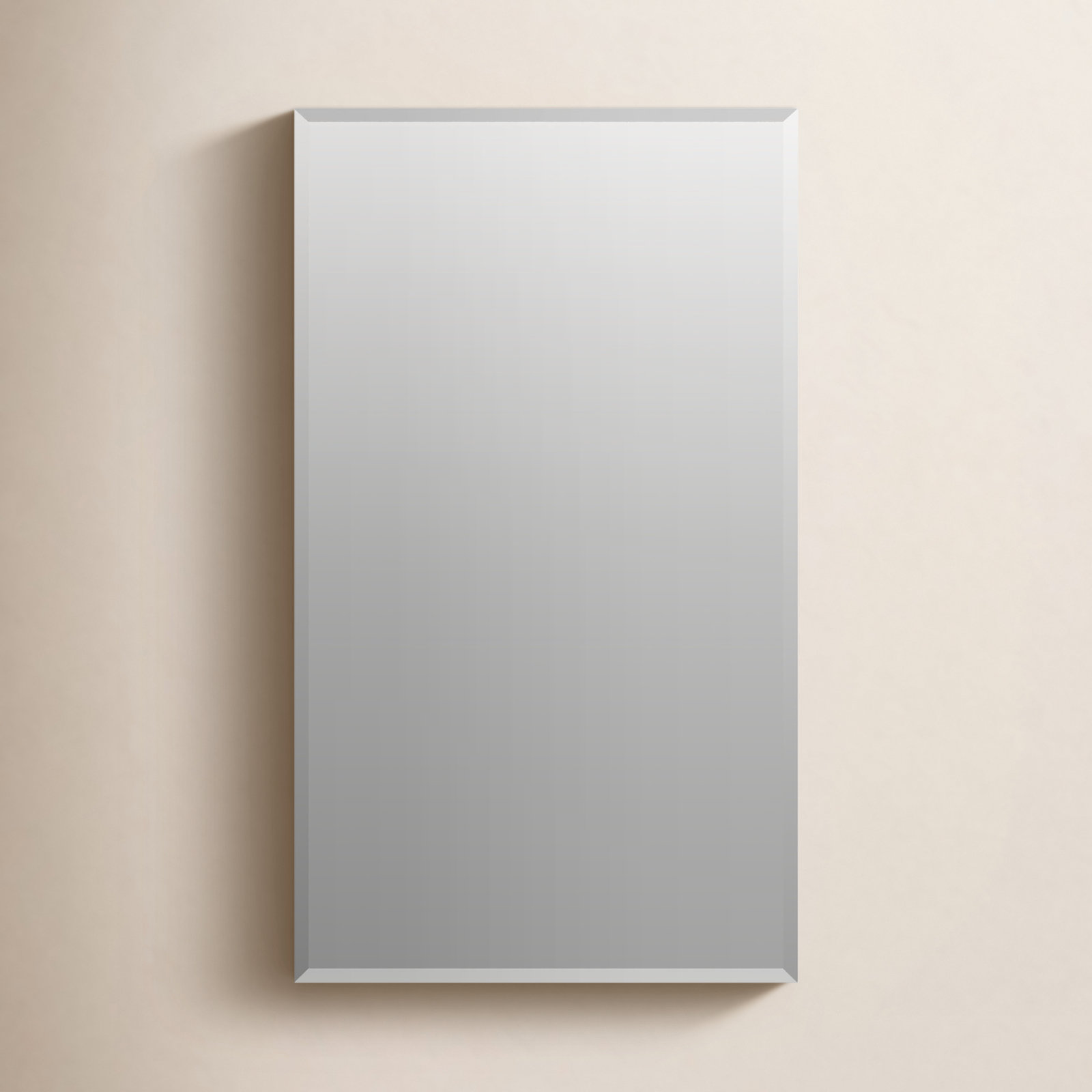 CLC Recessed or Surface Mount Frameless Aluminum Medicine Cabinet Adjustable Shelves, 26" H x 15" W x 4.81" D