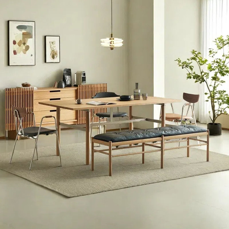 Table de salle à manger rétro, Burlywood, H 29,53 po x L 70,87 po x l 35,43 po