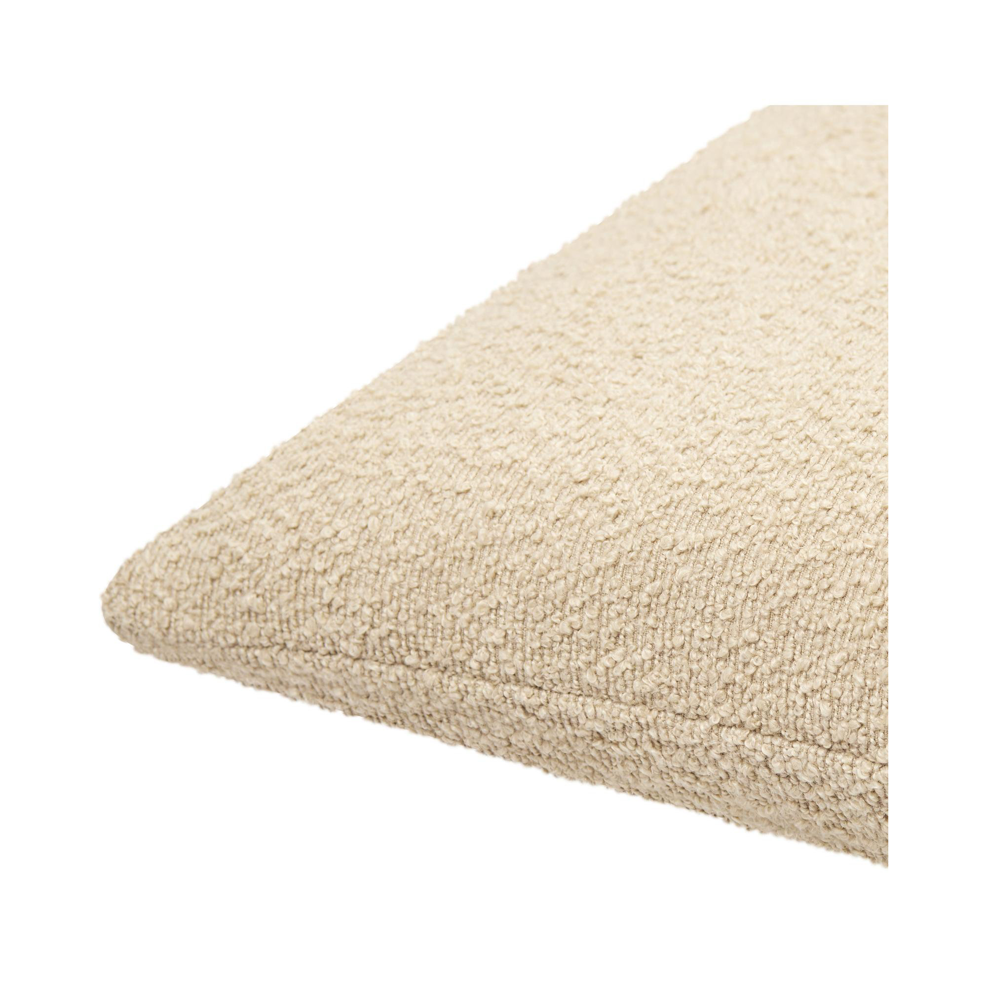Amalfi Boucle Throw Pillow, Cream, Down, 18" x 18"
