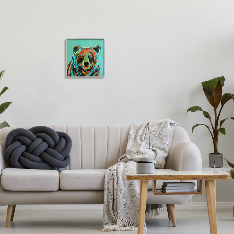 Az-031-Abstract Modern Bear Abstract par Karrie Evenson, Estampe numérique Farmhouse, H 12 po x l 12 po x P 1,5 po