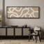 Lignes blanches abstraites sur art moderne beige-100937186-111696311
