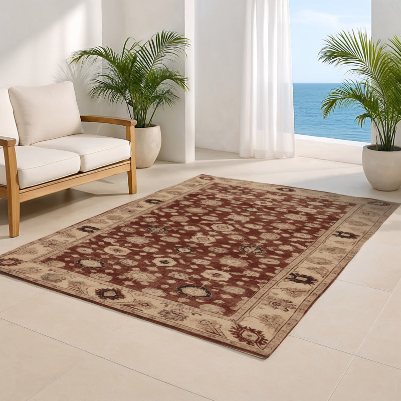 Tapis intérieur et extérieur brun Overdyed, Rectangle 4pi x 6 pi