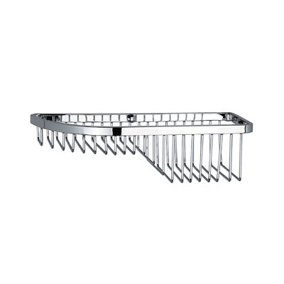 Universal Corner Shower Basket - Wall Mount - 12" Brass/Polished Chrome