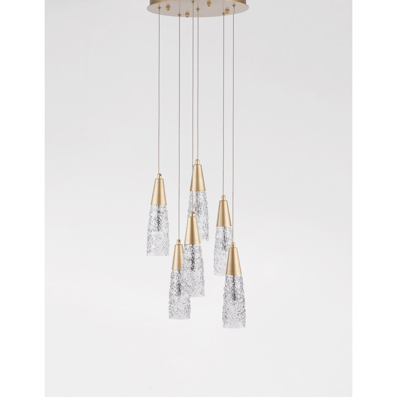 6 - Light Brushed Gold Cluster Pendant