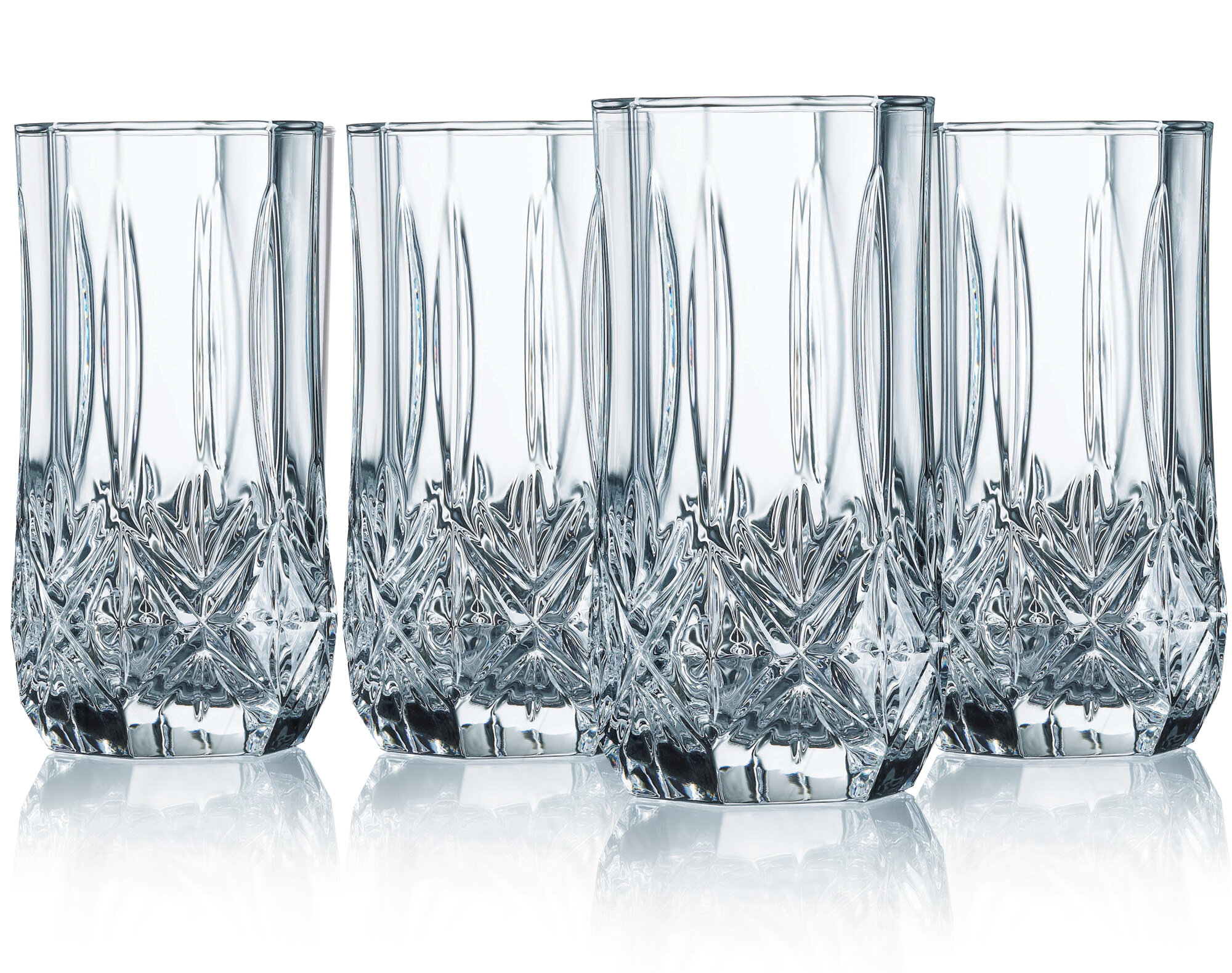 Clear Drinking Glasses Set of 16, Durable Heave Base Glass  Cups, 8 Highball Cocktail Glasses, and 8 Rock DOF Whiskey Glasses - Beer  Glasses Ideal for Water, Juice, Wine, and