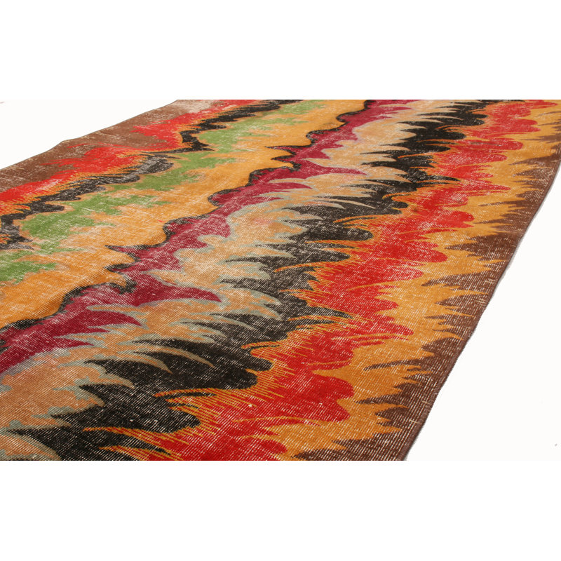 Wool Abstract Area Rug in Red