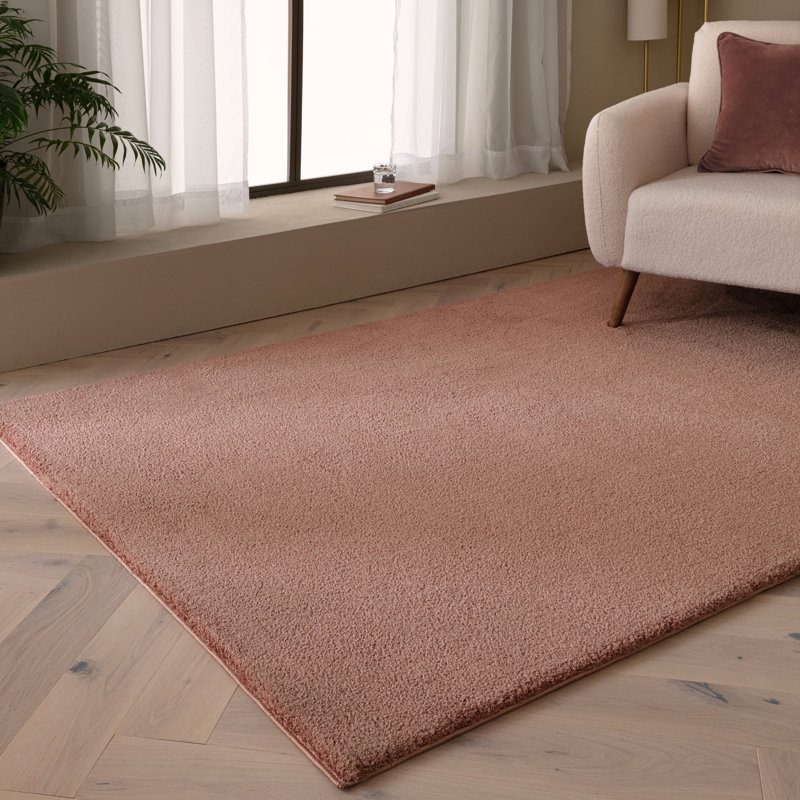 Symaya Cosy Shaggy Blush Pink Area Rug, Rectangle 80 x 150 cm