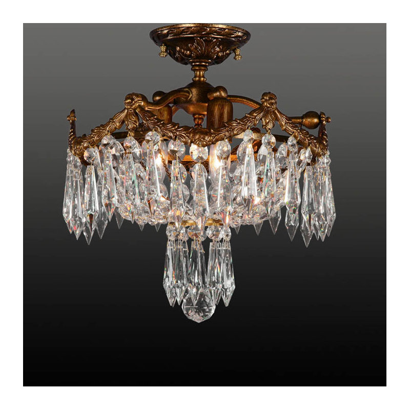 Deshields Semi Flush Mount, Antique Silver