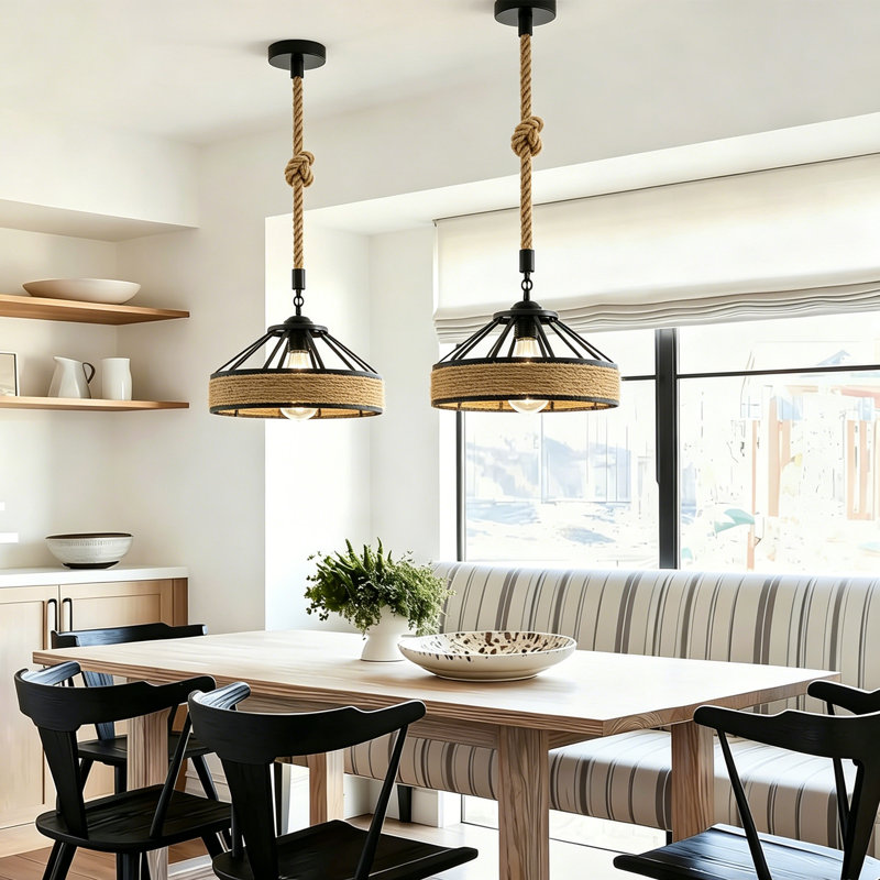 Luminaire suspendu en corde de ferme moderne 1 lumière