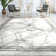 Gerde Marble Gray Abstract Pattern Flat-Pile Rug