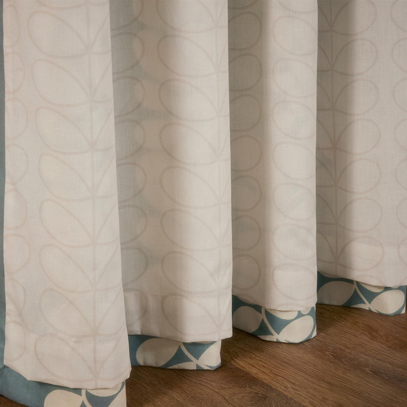 Sycamore Stripe Duckegg Eyelet Curtain, 229cm Width x 183cm Drop