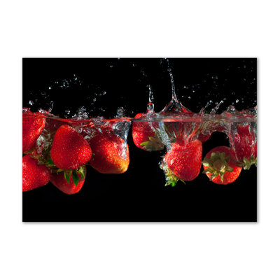 Strawberries under water 1 Piece Wall Art