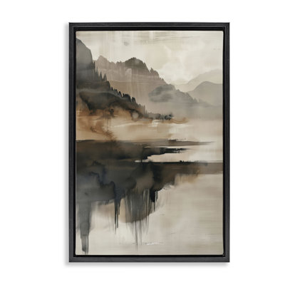 Cadre flottant en couches de reflet de montagne opaque, design par LSR Creative Studio