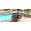 Chariot de barbecue extérieur de 41 po avec plateau en acier inoxydable, abattant, armoire de rangement en bois de sapin massif et roues verrouillables, chariot de cuisine, noyer-2032981556-2037602763