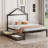 Anvitha Metal Platform Bed with two drawers,House-Shaped Headboard Design-1336136352-1336136355