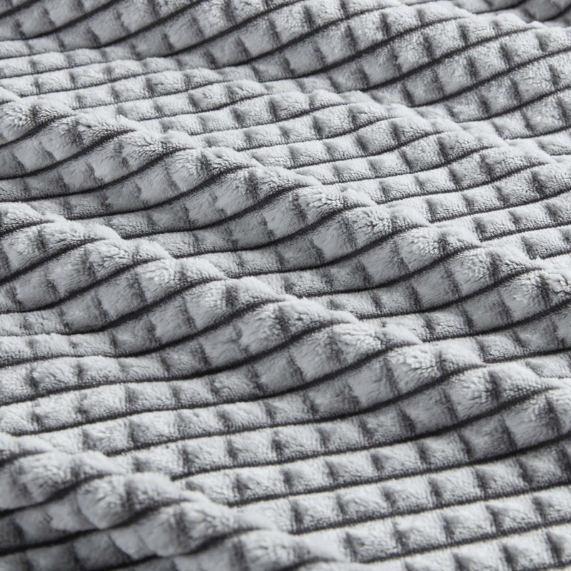 Carved Plush Blanket King, Grey, 108" L x 90" W