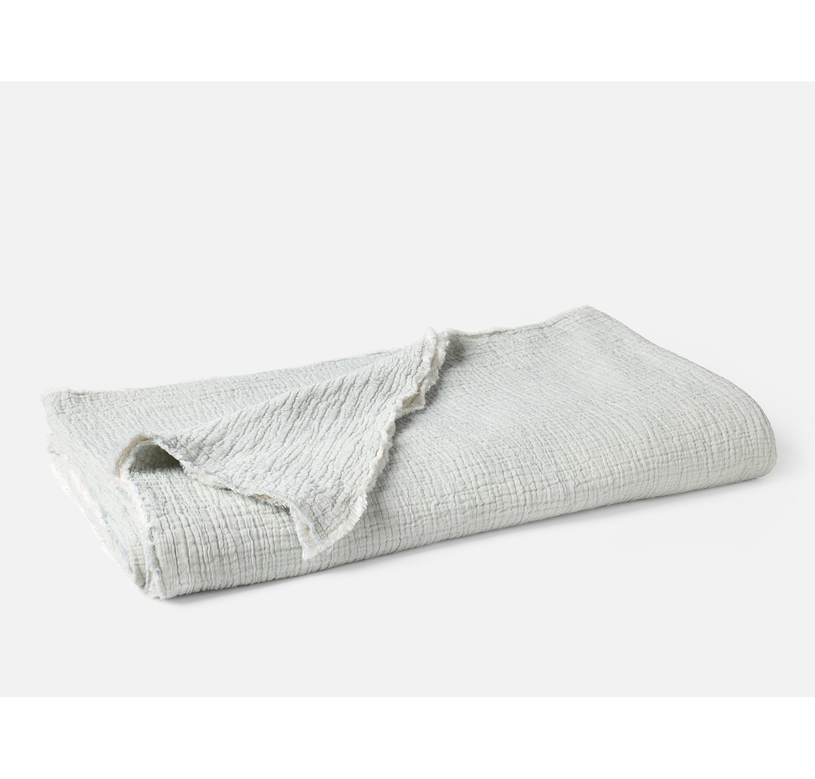 Topanga Organic Matelasse Cotton Throw Blanket, Queen, Tidal Chambray