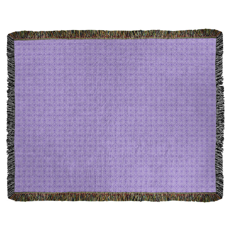 Couverture en coton tissé Katelyn Elizabeth, l 60 po x L 80 po, Mauve