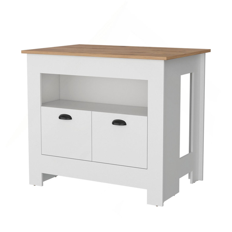 2-Door Kitchen Island, White