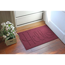 Basket Weave Recycled Waterhog Doormat - Bordeaux