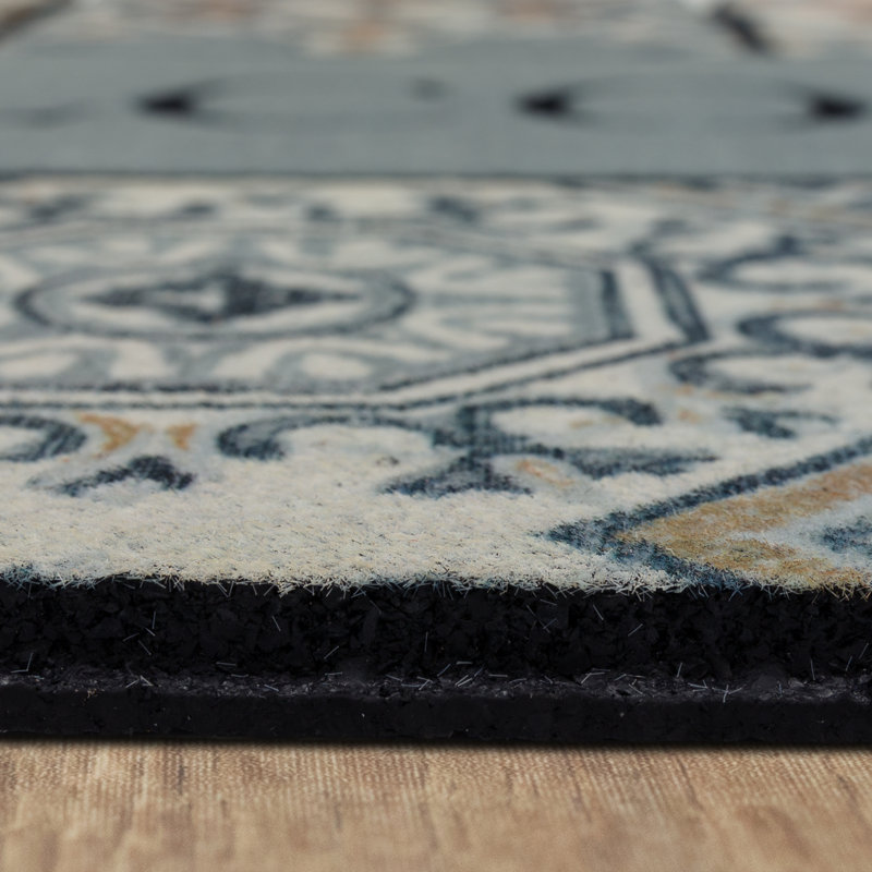 Riyad Welcome Patchwork Tile Recycled Rubber All Weather Outdoor Door Mat