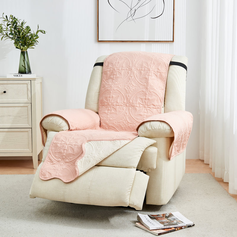 Housse réversible Medallion, Rose cendré / taupe
