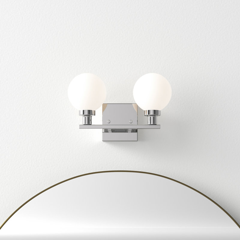 Ruba 2 Light Frosted Dimmable Vanity Light, Chrome