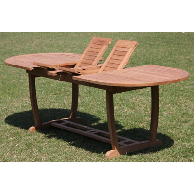 Hidalgo Extendable Oval Teak Outdoor Dining Table