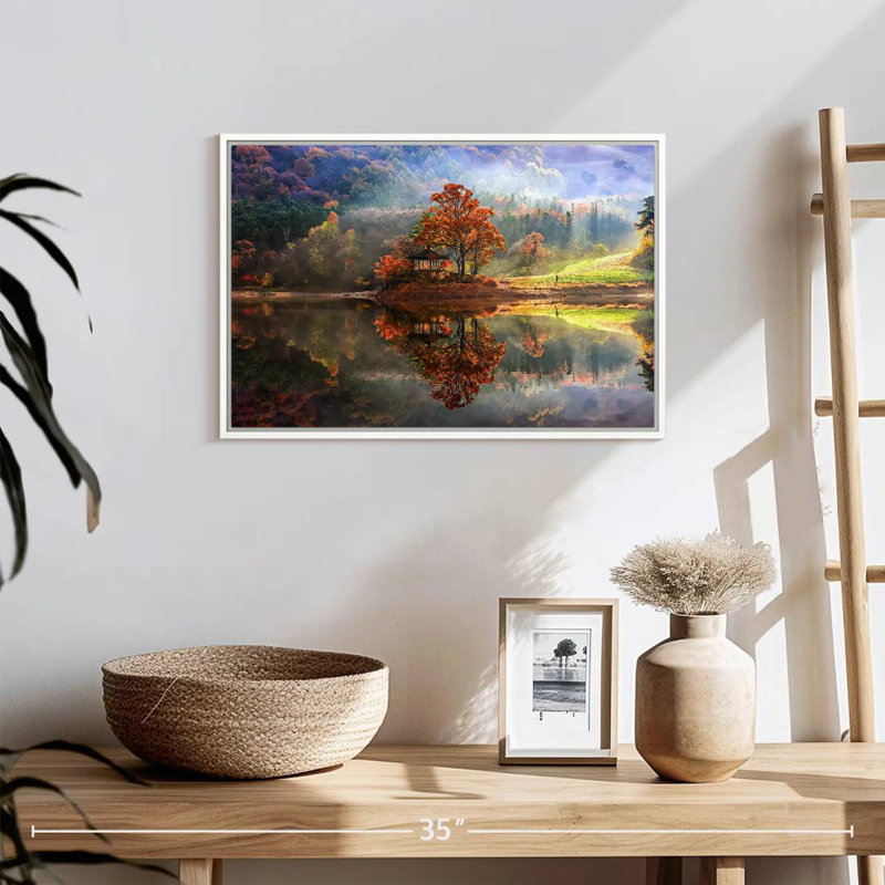 Enchanted Lake, 19" X 13", Floating Frame White