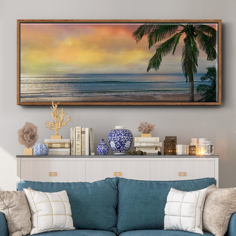 Sunset Cove II- Framed Canvas, 24" H x 60" W