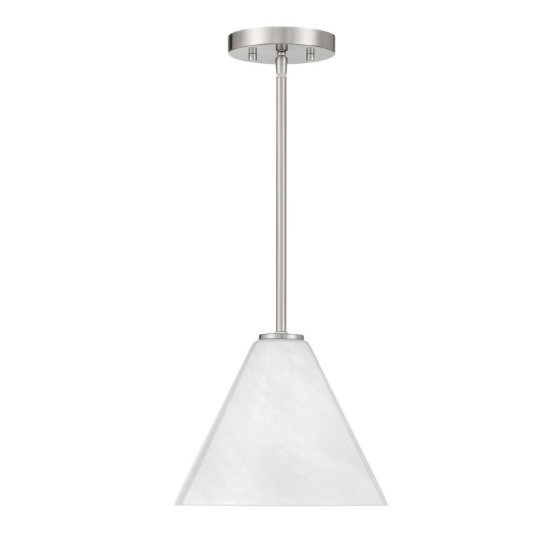 Mini-luminaire suspendu ou semi-encastré 1 lumière Hashimoto, Nickel satiné
