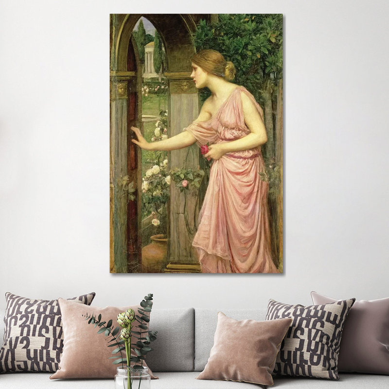 Psyche Entering Cupid's Garden, 1903 by John William Waterhouse - Painting on Canvas, 152.4cm H x 101.6cm W x 3.81cm D
